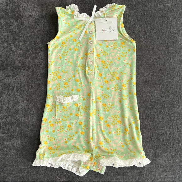 NWT Love & Grow Green Floral Easter Romper Size 2T - Picture 1 of 8
